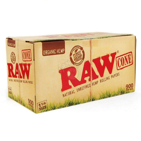 RAW Organic Cones Pre-Rolled 1 1/4 900 Box - SmokeTime