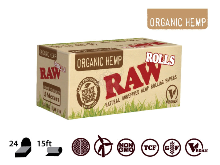 RAW Rolls Organic Hemp Roll 15ft 5meters - SmokeTime