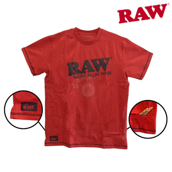 RAW SHIRT WITH POCKET – RED - SmokeTime