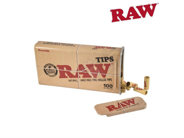 RAW Tips Pre-Rolled 100/pack In Metal Storage Tin - SmokeTime