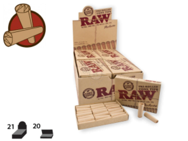 RAW Tips Pre-Rolled Cone Perfecto 21/pack - SmokeTime