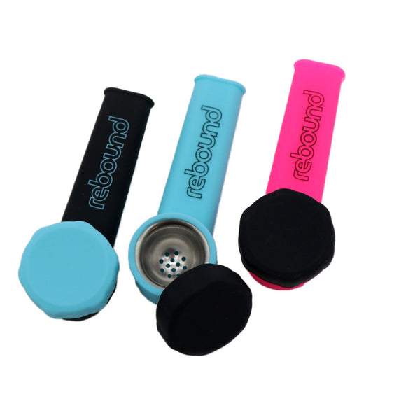 Rebound Silicone Hand Pipe With Lid - SmokeTime