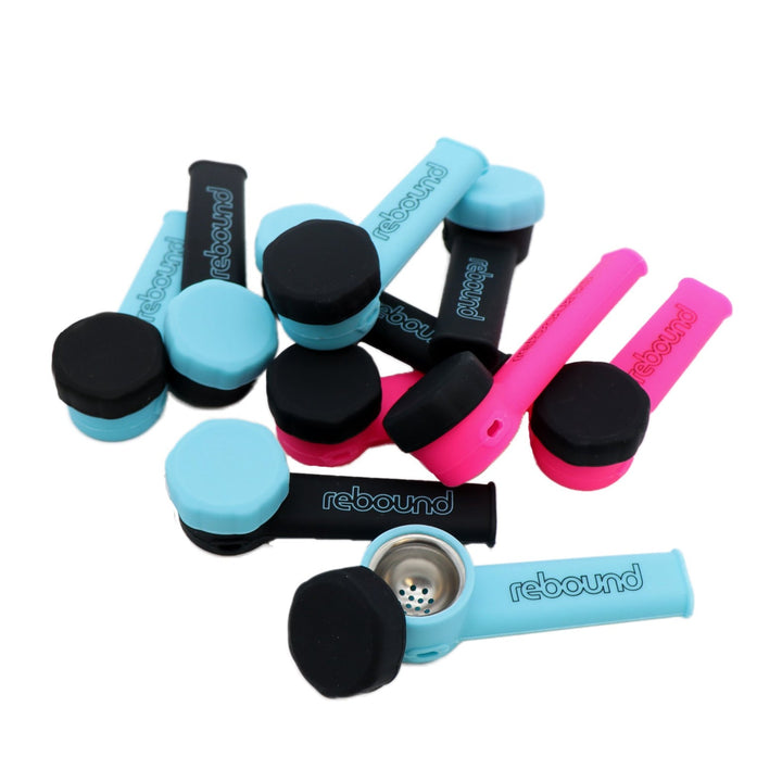 Rebound Silicone Hand Pipe With Lid - SmokeTime