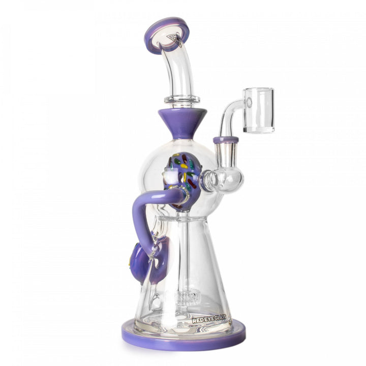Red Eye Glass 12" Donut Concentrate Recycler (2424) - SmokeTime