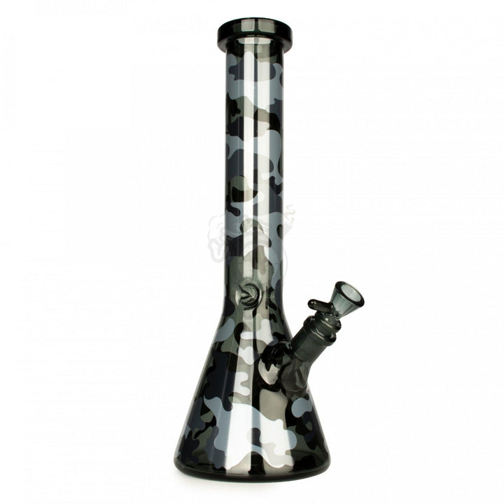 Red Eye Glass 15" Camouflage Beaker Base Water Pipe (REG071) - SmokeTime