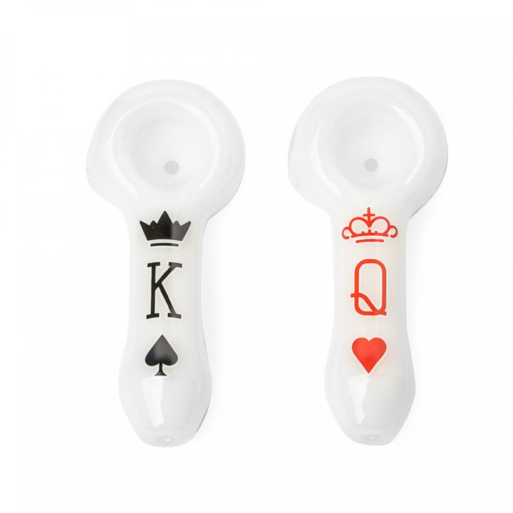 Red Eye Glass 3.75" King & Queen Hand Pipe Set (Pack of 2) (3237) - SmokeTime