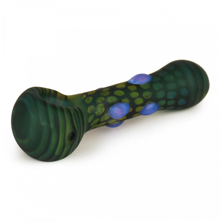 Red Eye Glass 4.5" Frosted Colour Dots Hand Pipe - SmokeTime