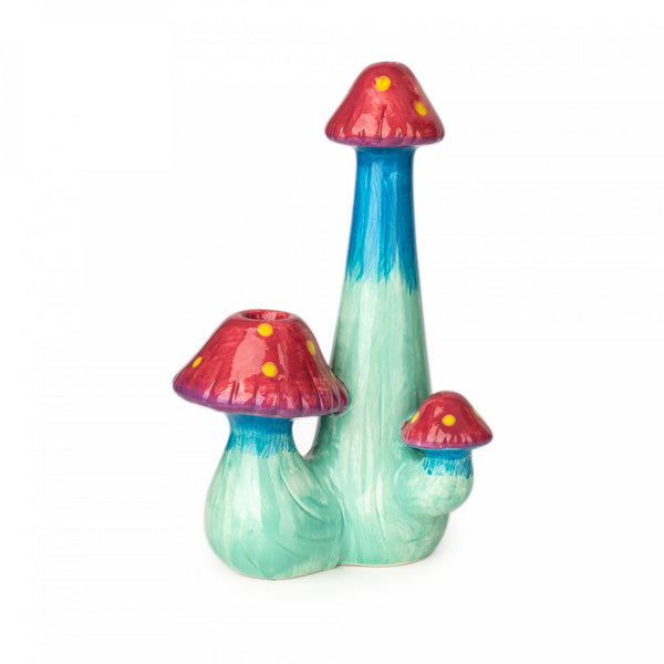 Red Eye Glass Mushroom Pipe (TX847) - SmokeTime