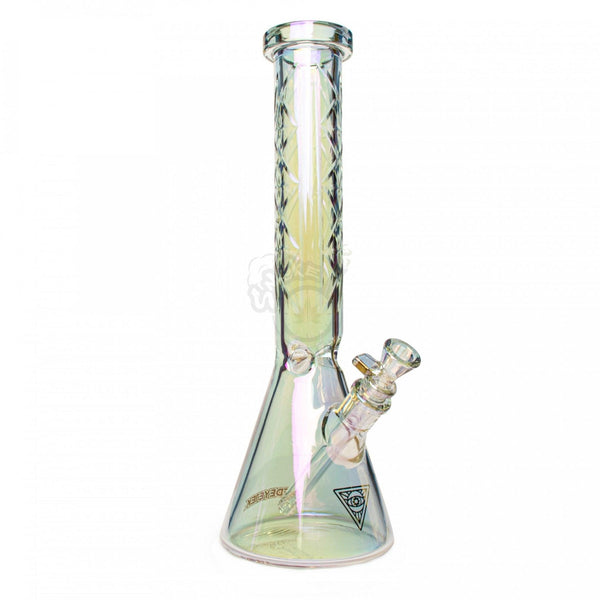 Red Eye Tek 15" 7mm Metallic Beaker Tube W/Multi-Pointed Hobstar (K3136-1) - SmokeTime