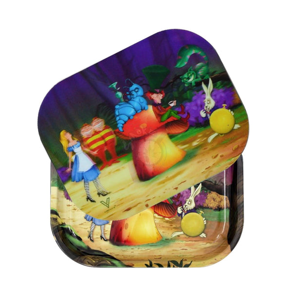 Roll-N-Go Alice Mushroom Small Metal Tray & 3D Top - SmokeTime