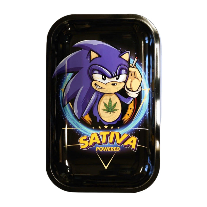 Sativa Powered Metal Rolling Tray - Medium - SmokeTime