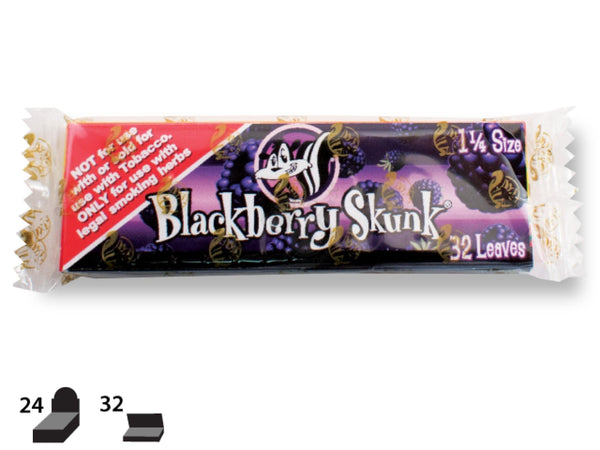 Skunk Brand Rolling Papers - 1-1/4 Size - BlackBerry Skunk 32/pack - SmokeTime