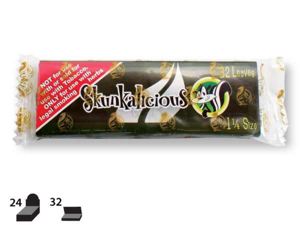 Skunk Brand Rolling Papers - 1-1/4 Size - Skunkalicious 32/pack - SmokeTime