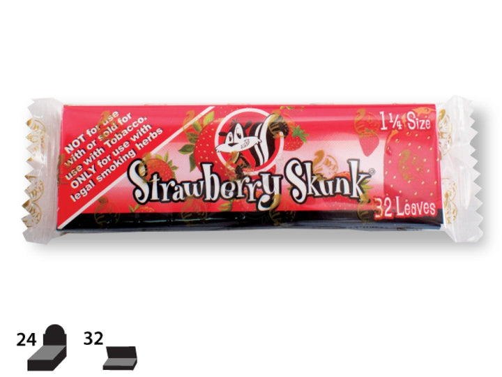 Skunk Brand Rolling Papers - 1-1/4 Size - Strawberry 32/pack - SmokeTime