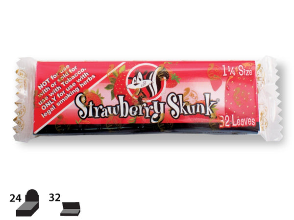 Skunk Brand Rolling Papers - 1-1/4 Size - Strawberry 32/pack - SmokeTime
