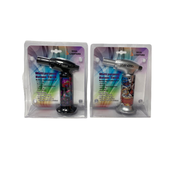 Soul Multi-Purpase Butane Torch With Assorted Graphics - SmokeTime