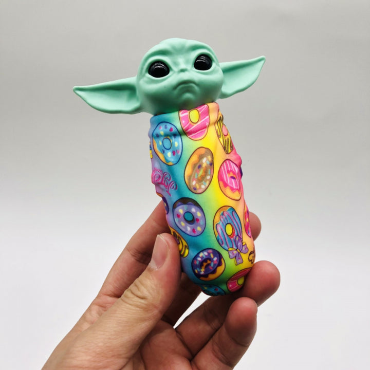 Waterprinted Grogu Silicone Pipe - SmokeTime