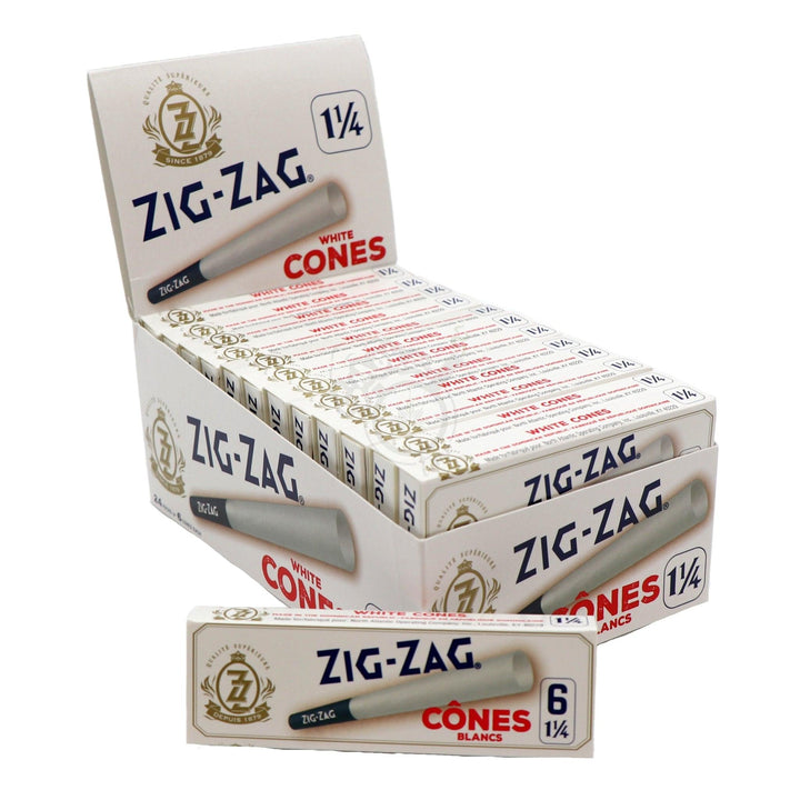 Zig-Zag White 1 1/4 Pre Rolled Cones 6/pack - SmokeTime