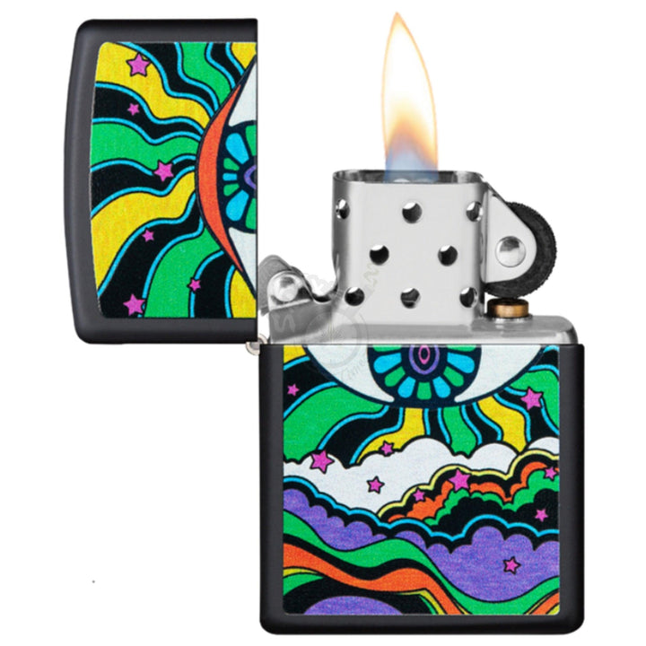 Zippo Black Light Eye Design - SmokeTime