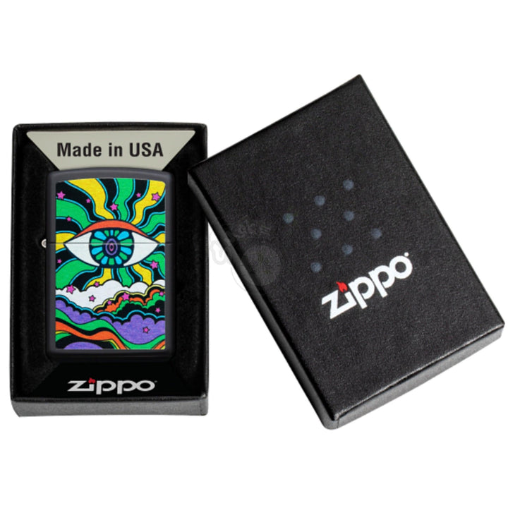 Zippo Black Light Eye Design - SmokeTime