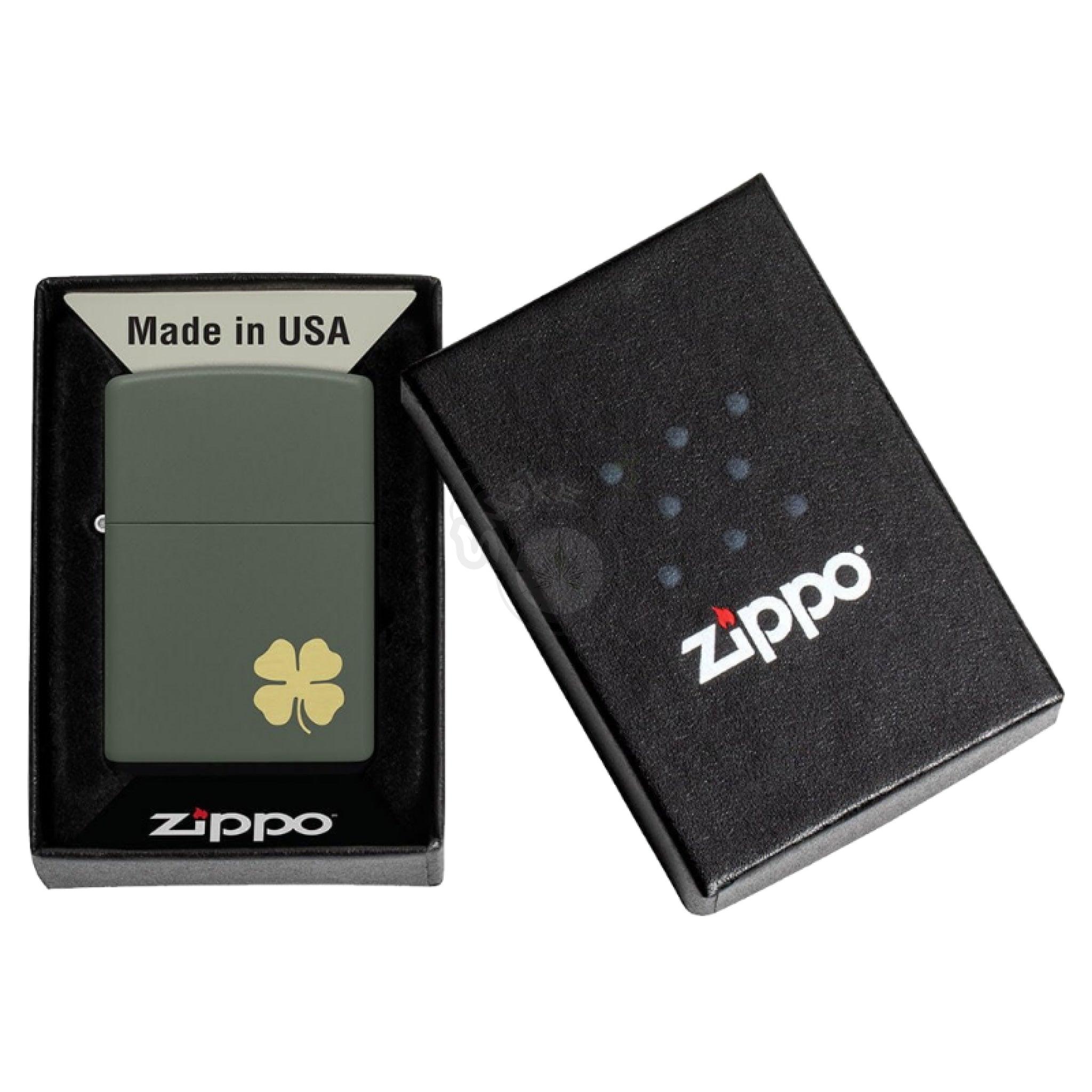 Zippo Engraved Four Leaf Clovers Lighter, High Polish Chrome NEW IN BOX Zippo Engraved Four Leaf Clovers Lighter, High Polish Chrome NEW IN BOX