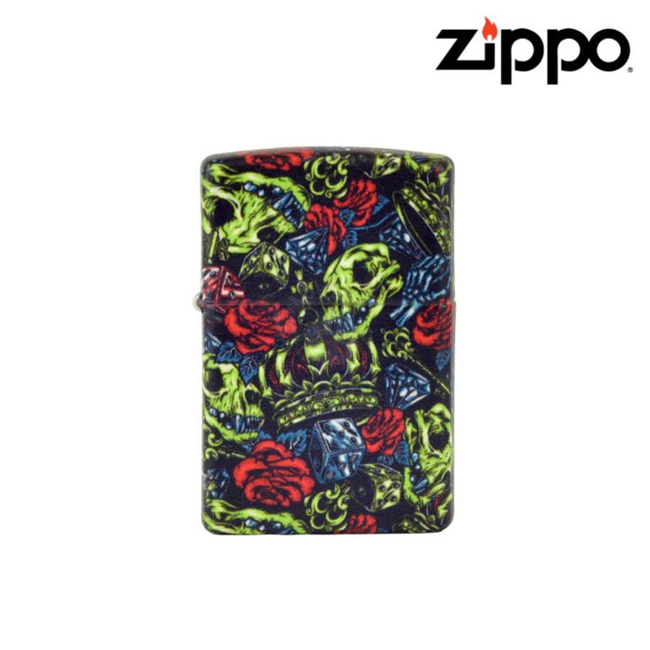 Zippo – GLOW IN THE DARK – SKULL CROWN - SmokeTime