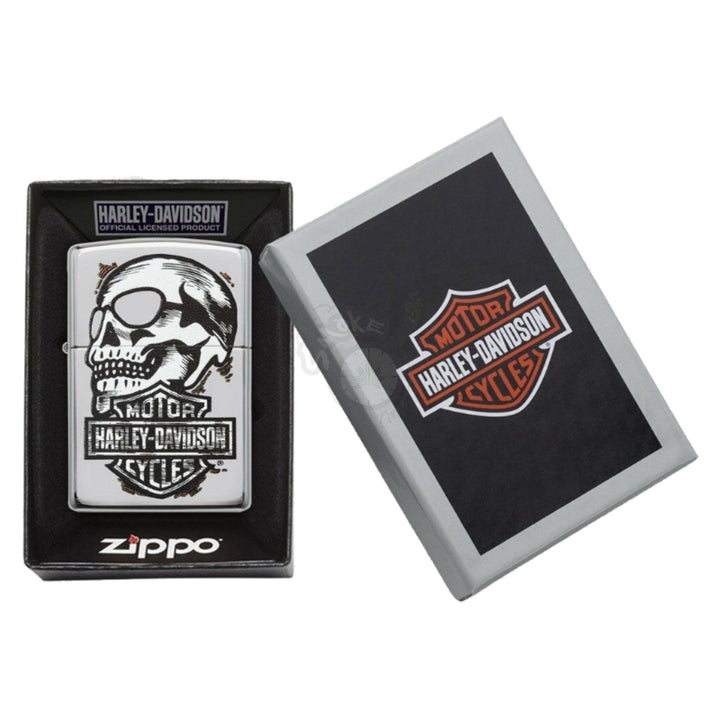 Zippo Harley-Davidson Chrome Skull Design - SmokeTime