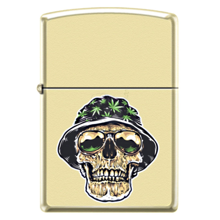 Zippo Leaf Cannabis Skull - SmokeTime