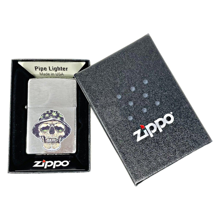 Zippo Leaf Cannabis Skull - SmokeTime