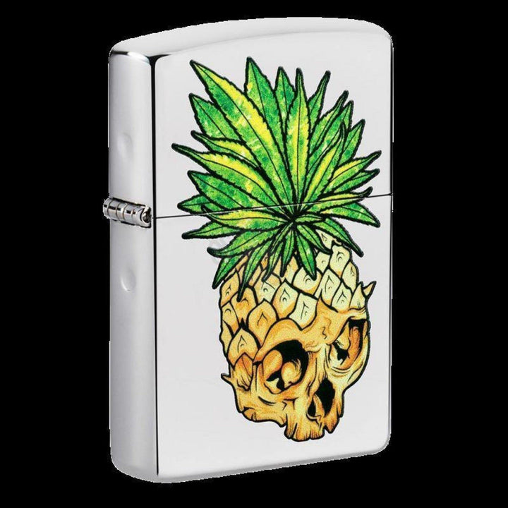 Zippo Leaf Skull Pineapple Chrome - SmokeTime